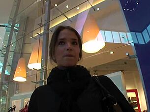 couple bangs whore's big ass in mall bath for creampie orgasm