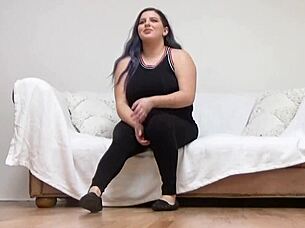 Skinny Slut Chokes on Cock in Ripped Clothes Facefuck