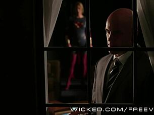 lex pounds supergirl's wet pussy in wicked cosplay uniform fuck lick fest!