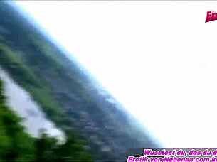 Skinny german babe tries public outdoor sex first time ever