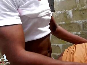 bbw asian roughed doggystyle in unfinished building cumshot