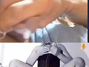 Milf puttta gets massive cum tribute on shaved pussy and ass