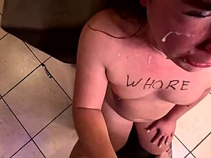 wont this fat pig's sloppy face cunt fuck end in messy cum facial spit slap?