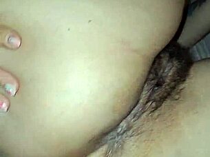 teresa jerks me off i lick her hairy pussy then cum on foot