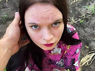 Nervous Babe Craves Massive Cock Comfort in Cornfield