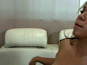 Asian babe Nileya Brown sucks and rides massive black cock