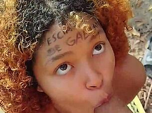 risky public beach blowjob ends with facial cumshot on latina