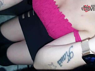 slut swallows strangers' cum kisses cuck at gloryhole