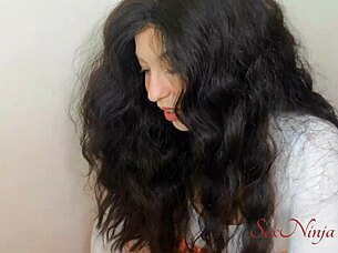 A sex doll consultant demonstrates doggystyle fucking on curvy fuck doll