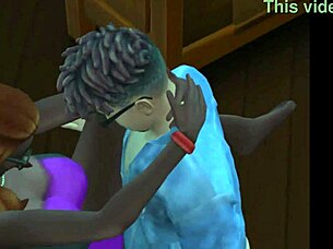 glasses neighbor visits for steamy fun