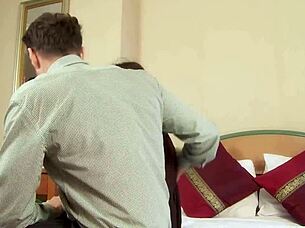 sexy asian milf slut gets fucked hard in fishnets heels