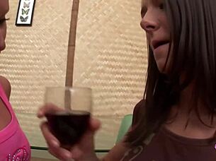 gorgeous blonde nerd and brunette lick tits fingering pussies on chairs teasingly