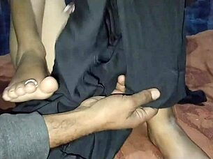 romantic foreplay with auntie leads to titty balloon sex