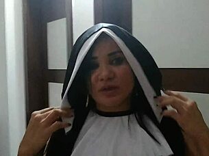 nun bianca whispers sinful secrets to priest's honey bean