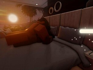 i'm slamming this ponytail babe's big tits with my monster cock roughly