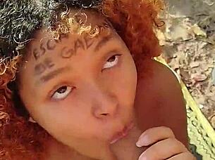 risky public beach blowjob ends with facial cumshot on latina