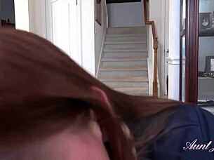 Texas Redhead Natasha's Big Tits Bounce Sucking Your Cock POV