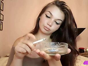 bunny latina brunette blows smoke ur face 💨😏