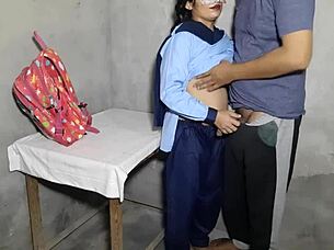 indian schoolgirl loses virginity to boyfriend in passionate student sex