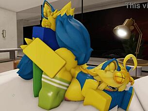 furry couple, fuck my tight ass in this roblox house now