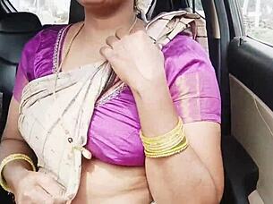 INDIAN AUNTY SEDUCES SON-IN-LAW ON CAR SEX DRIVE DIRTY TELUGU TALK