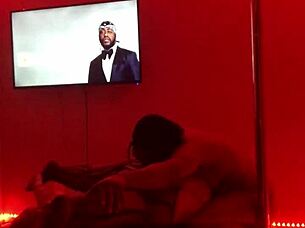 sexy ebony lesbians finger strap and trib in steamy homemade compilation