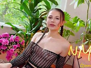 innocent liz jordan rides cock wildly 😈 fishnets oiled pussy 🔥