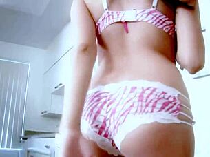 monica austin tests massive cock in steamy kitchen