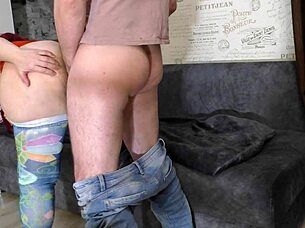 mature milf's big ass shakes wildly from stepson's deep anal pounding