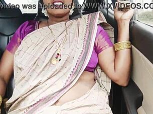 INDIAN AUNTY SEDUCES SON-IN-LAW ON CAR SEX DRIVE DIRTY TELUGU TALK