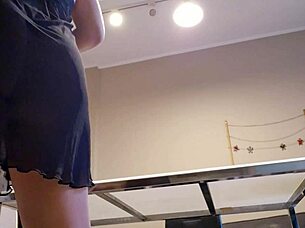 gostosa blonde bombshell teases tits in sexy lingerie kitchen