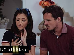 Stepbrother Rewards Naughty Stepsis with Creamy Couch Creampie Fuck