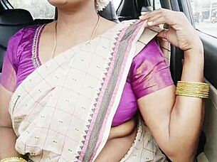 INDIAN AUNTY SEDUCES SON-IN-LAW ON CAR SEX DRIVE DIRTY TELUGU TALK