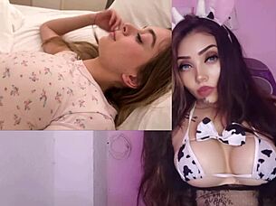 sharing bed horny latina teen masturbates creampie pov