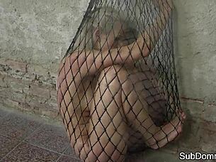 Euro submissive trapped dominated roughly in kinky bondage web