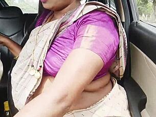 INDIAN AUNTY SEDUCES SON-IN-LAW ON CAR SEX DRIVE DIRTY TELUGU TALK