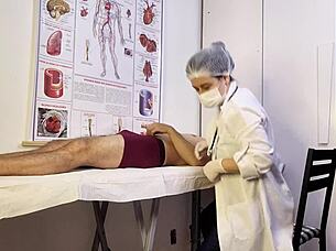 Nurse exam sparks patient's throbbing erection deepthroat temptation