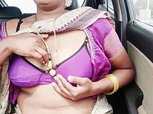 INDIAN AUNTY SEDUCES SON-IN-LAW ON CAR SEX DRIVE DIRTY TELUGU TALK