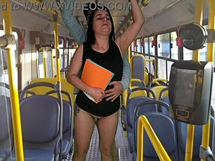 student gets publicly fucked hard inside the bus 😈🍑