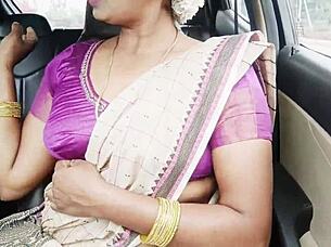 INDIAN AUNTY SEDUCES SON-IN-LAW ON CAR SEX DRIVE DIRTY TELUGU TALK
