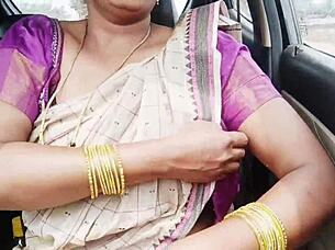 INDIAN AUNTY SEDUCES SON-IN-LAW ON CAR SEX DRIVE DIRTY TELUGU TALK
