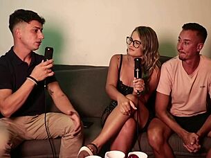 Michael Douglas Watches Sheer Red Fetish Fuck with Crazy Twists!