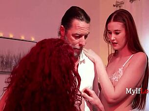 athena heart's wedding night flips to wild milf-generational gangbang with autumn orchid and kiki daire