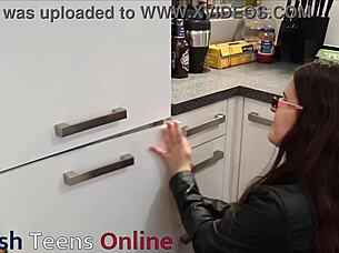 british slut devours cum-soaked ice cream hungrily