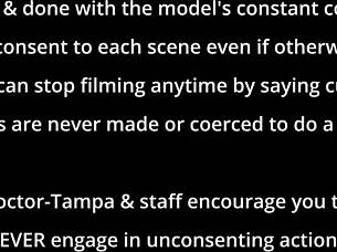 Petite shaven babe spreads for humiliating rectal exam roleplay