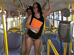 student gets publicly fucked hard inside the bus 😈🍑