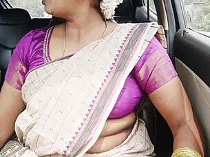 INDIAN AUNTY SEDUCES SON-IN-LAW ON CAR SEX DRIVE DIRTY TELUGU TALK