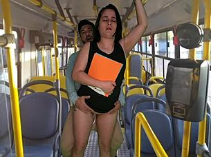 student gets publicly fucked hard inside the bus 😈🍑