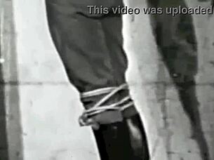 Vintage lesbians bound in hairy pussy frenzy!