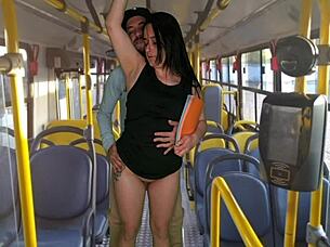student gets publicly fucked hard inside the bus 😈🍑